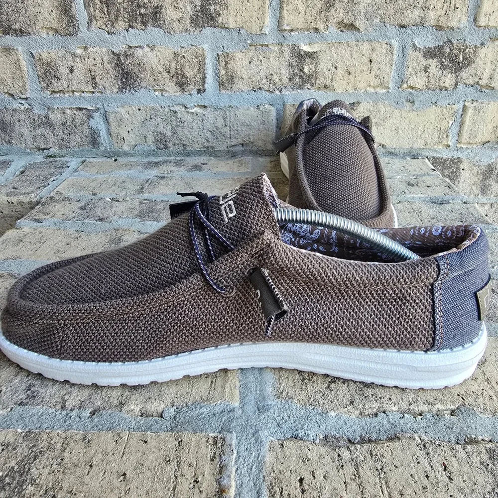 Hey Dude Wally Paisley Chocolate Brown Mens Slip On Loafers 112731900 Size 11